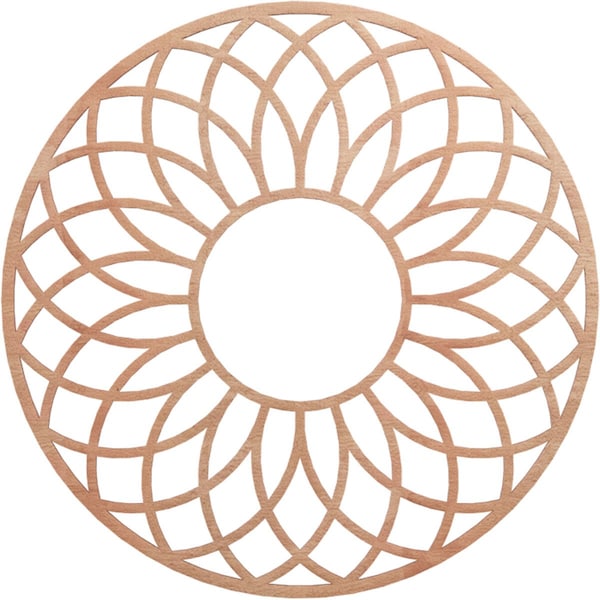 Ekena Millwork Cannes Wood Fretwork Pierced Ceiling Medallion, Cherry, 30"OD x 10 1/4"ID x 1/4"T CMWP30X30X0250CNCH - main